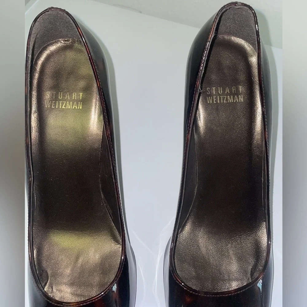 Stuart Weizmann career office square toe heels in turtoise shell size 8